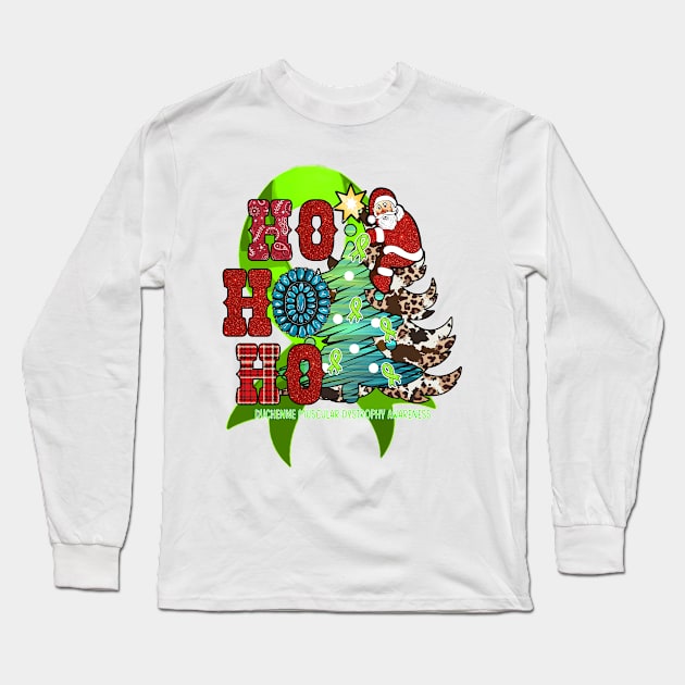 Duchenne Muscular Dystrophy Awareness - santa claus western christmas Long Sleeve T-Shirt by StevenPeacock68